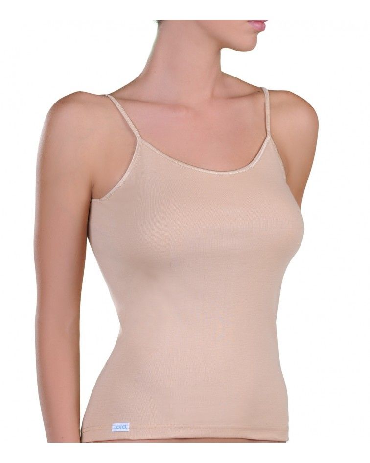 Camisole, Satin shoulder strap, beige