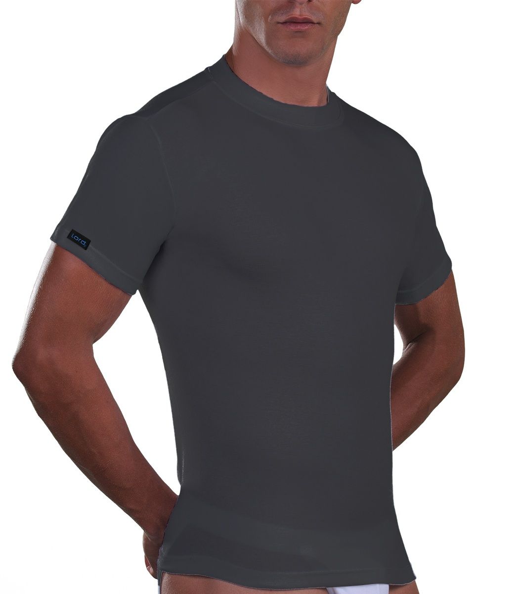 T-Shirt, crew neck, Cotton, charcoal