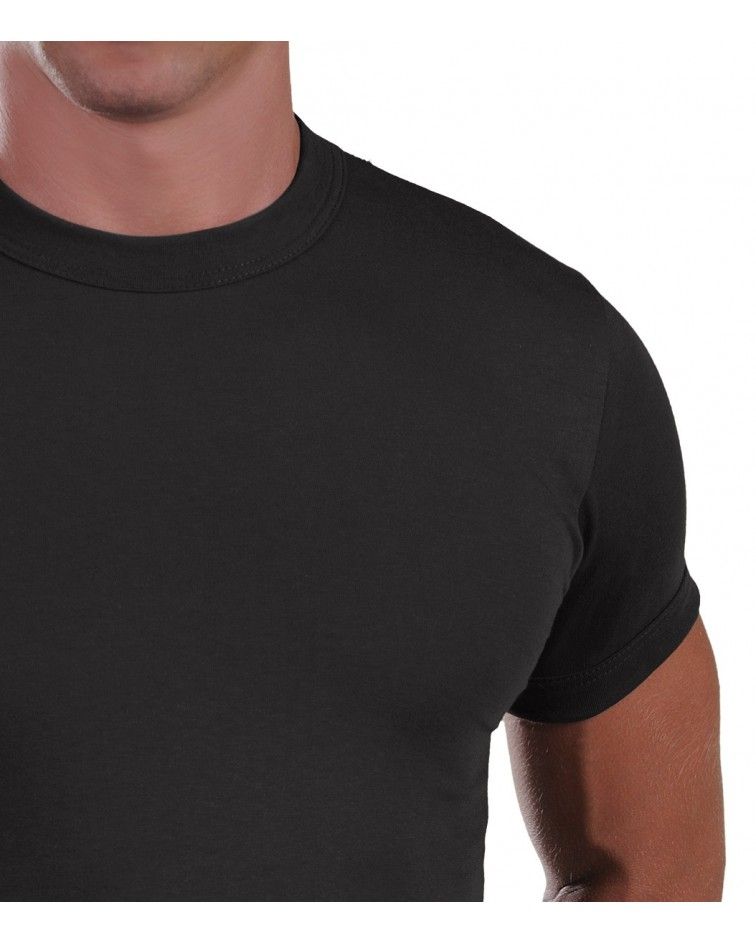 Men, T-Shirt, Elastic, black