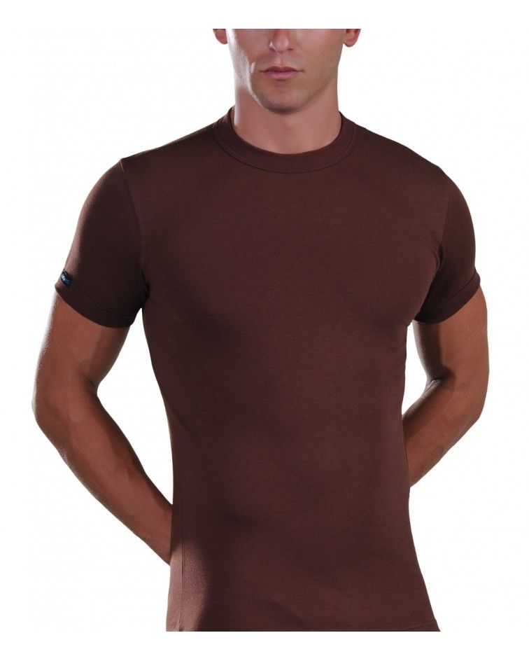 Men, T-Shirt, Elastic, brown