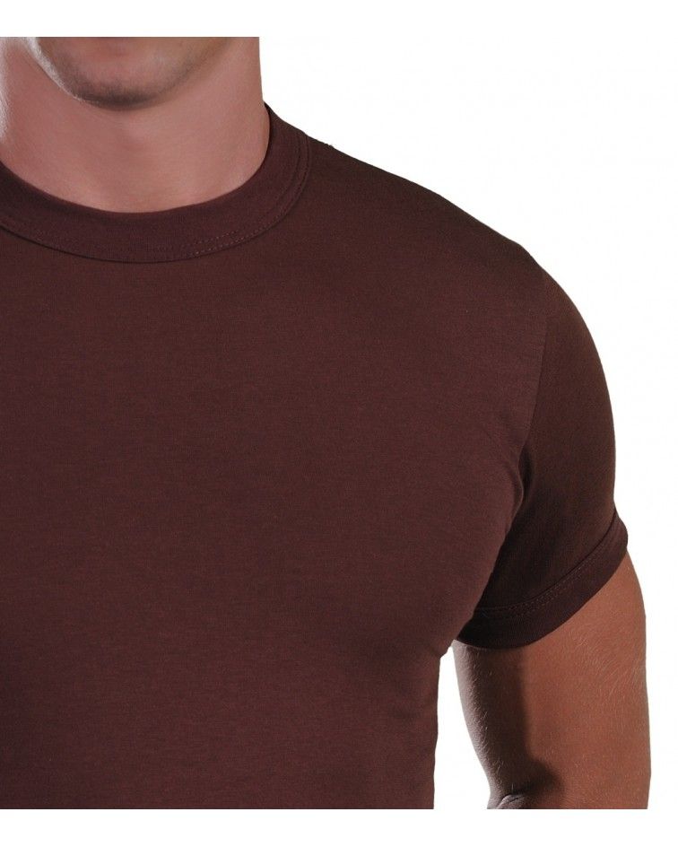 Men, T-Shirt, Elastic, brown