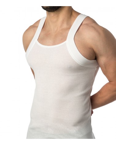 Men, Tank Top, White