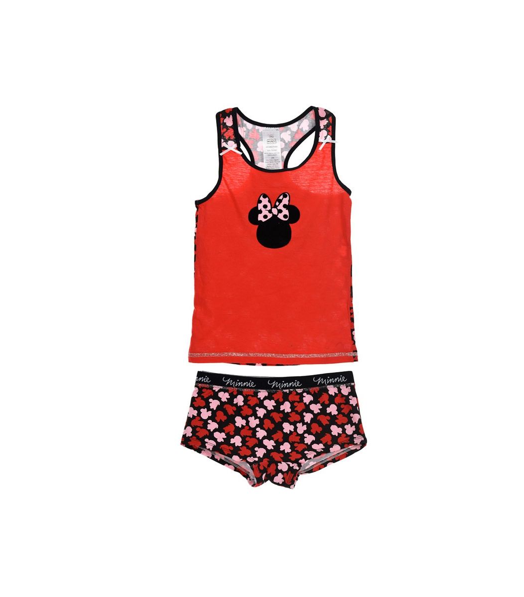 Girls Camisole-Boxer, Minnie Red
