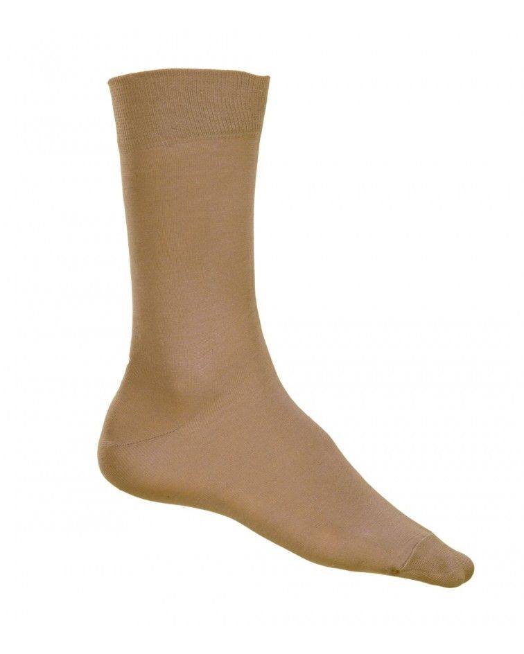 Κάλτσα γυαλιστερή Βαμβακερή, μπεζ