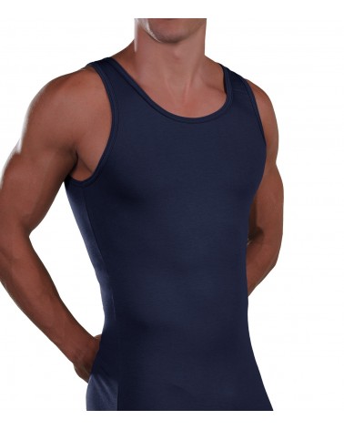 Men Tank Top, Cotton-Elastan, White