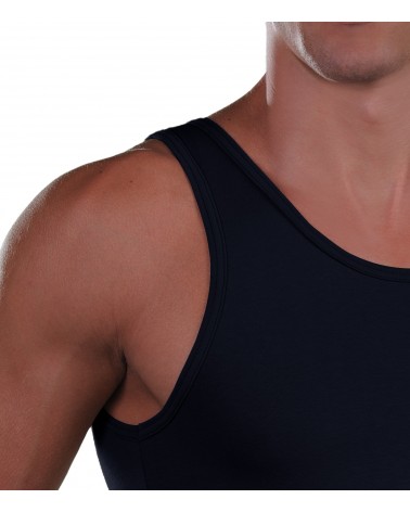 Men Tank Top, Cotton-Elastan, White
