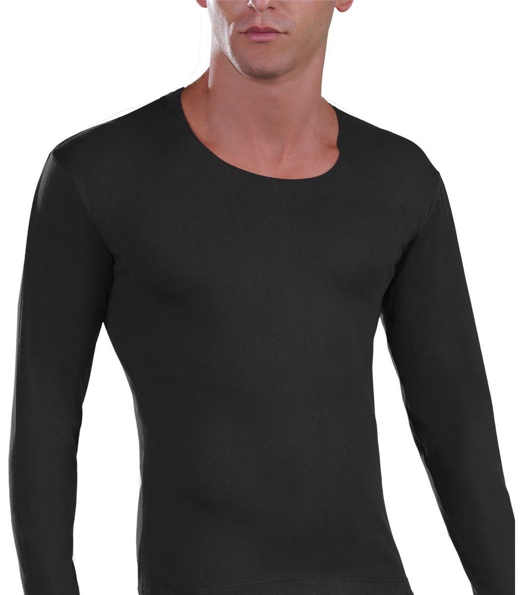 Open Neck T-Shirt, black