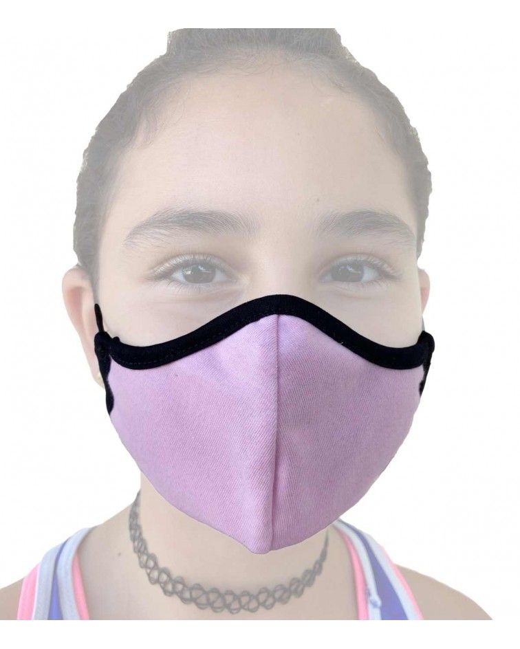 Παιδική Μάσκα με λάστιχο, βαμβακερή, ροζ2