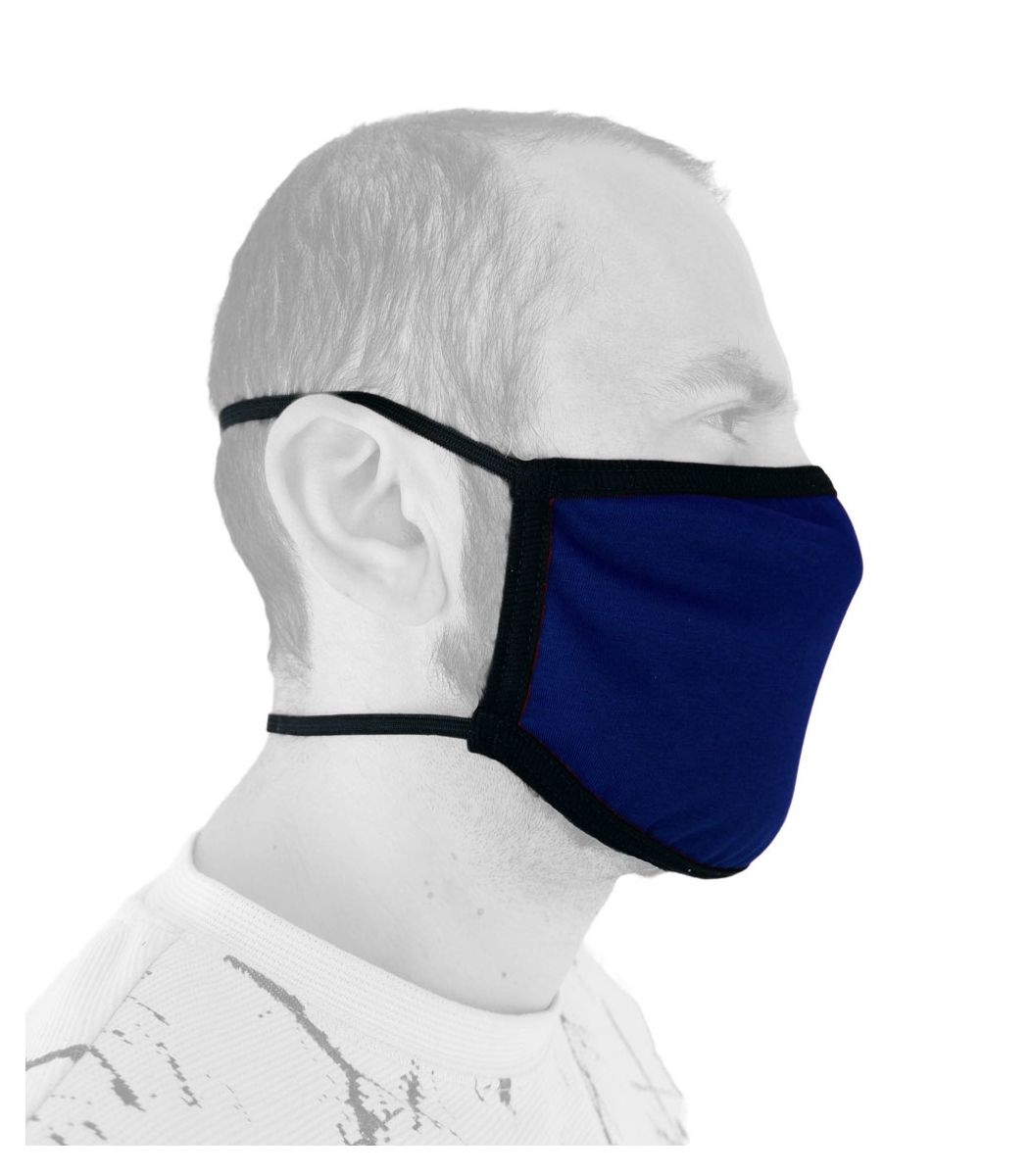 Επαγγελματική Υφασμάτινη Βαμβακερή Μάσκα με λάστιχο, μπλε
