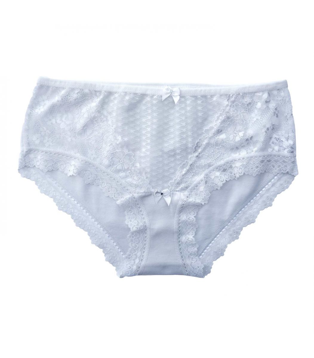 Women panty, elastic, lace, cream