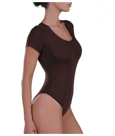 Body, open neck, brown, micromodal