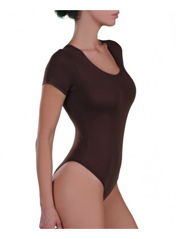 Body, open neck, brown, micromodal