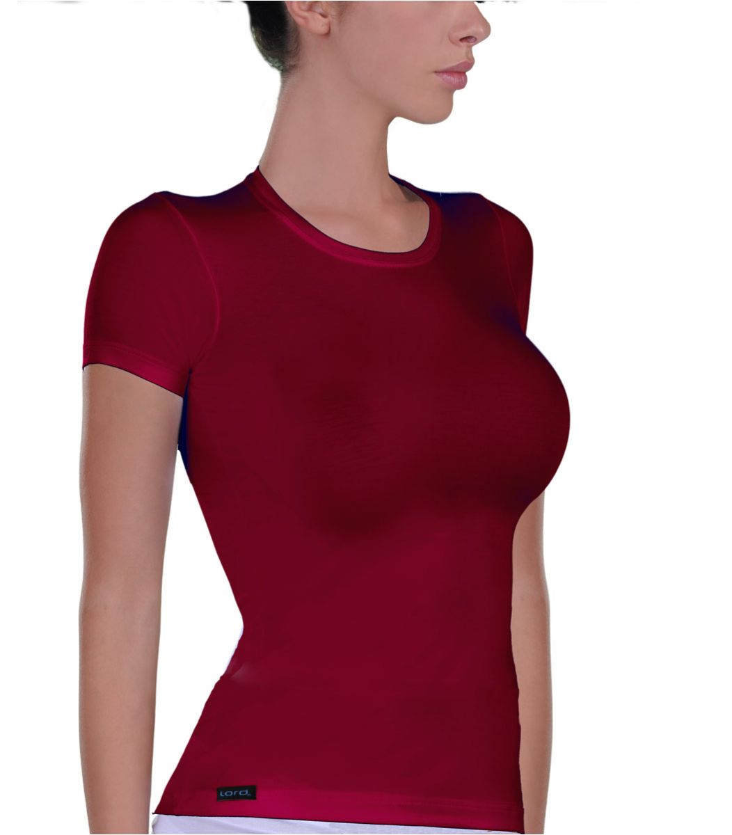 Women elastic T-Shirt, cherry