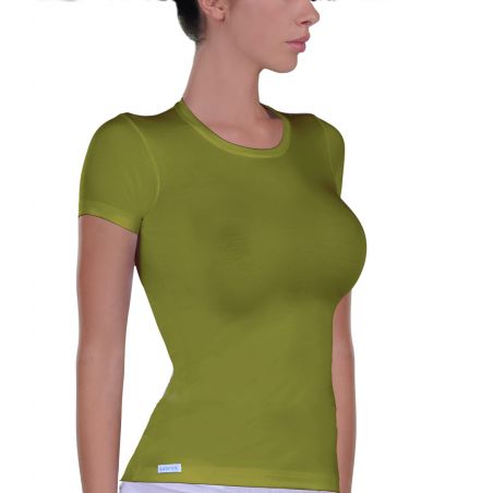 Women elastic T-Shirt, green